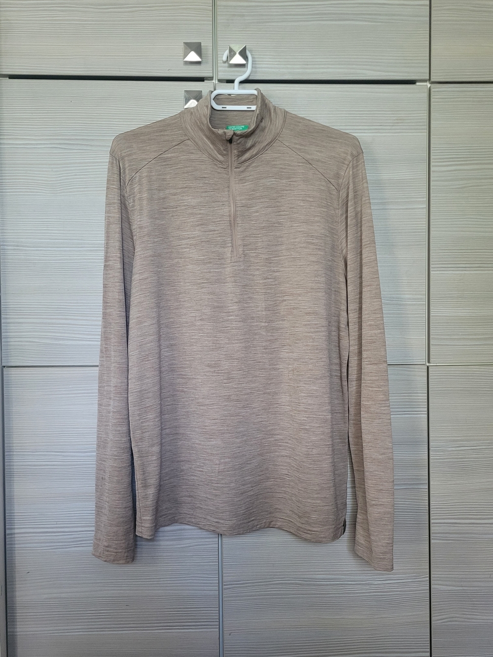 United Colors Of Benetton 100% Merino Wool pullover,Men's Quarter-Zip